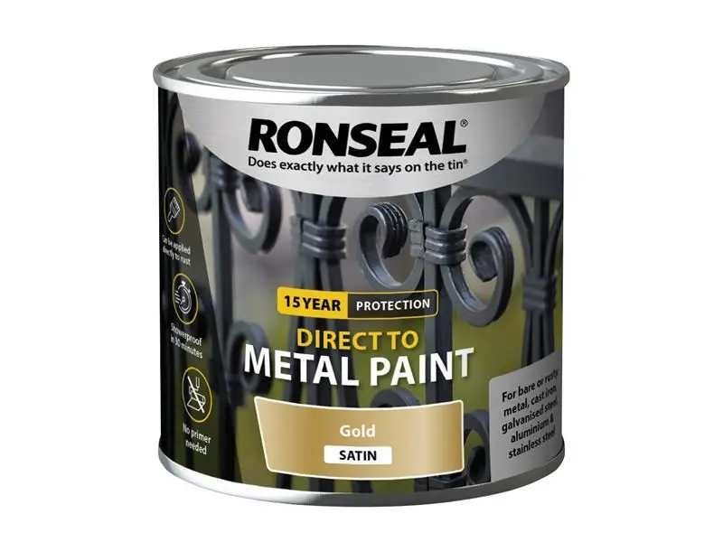 Ronseal Vernice Diretta sul Metallo, Satinato Oro, 250ml