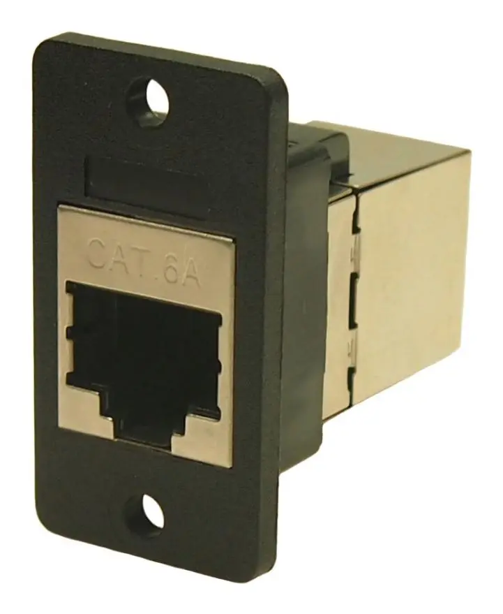 CLIFF Conector RJ45 Cat6a Blindado Passante Fino, Preto, Furos de 3.2mm