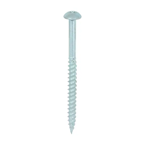 Timco Twin-Threaded Woodscrews, PZ, Round Head, Zinc, 10x2½, 200pk