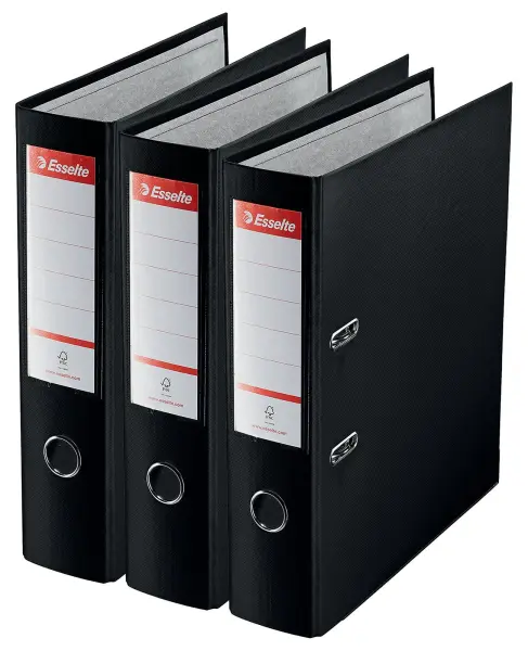 ESSELTE A4 Lever Arch Files, Pack of 3 - Black