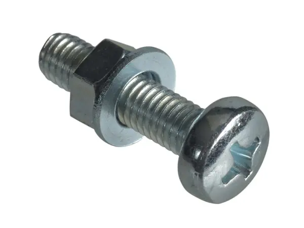 Vis à métaux ForgeFix ZP M5 x 20mm, tête bombée Pozi, lot de 15