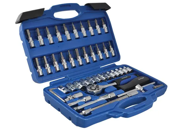 BlueSpot 1/4in Square Drive Socket & Bit Set, 46 Piece