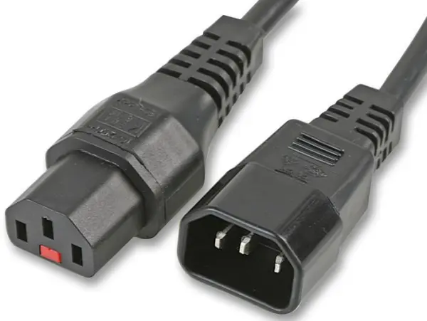 Pro Elec Cavo di Alimentazione Bloccante IEC C14 a C13, 3m, 10A, 250V, Nero