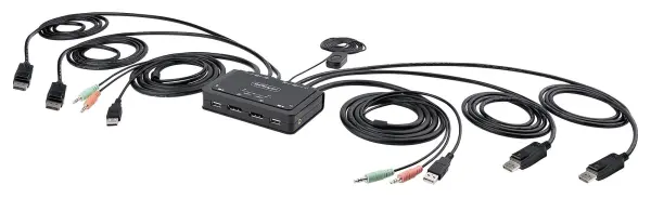 StarTech.com 2-Port Dual Display 4K KVM Switch with Cables