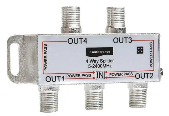 ANTIFERENCE 75 Series 4-cestný vnitřní F-typ splitter