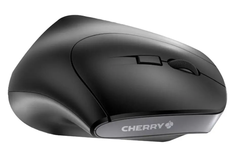 Souris ergonomique sans fil CHERRY MW 4500 LEFT, inclinée à 45°, noire