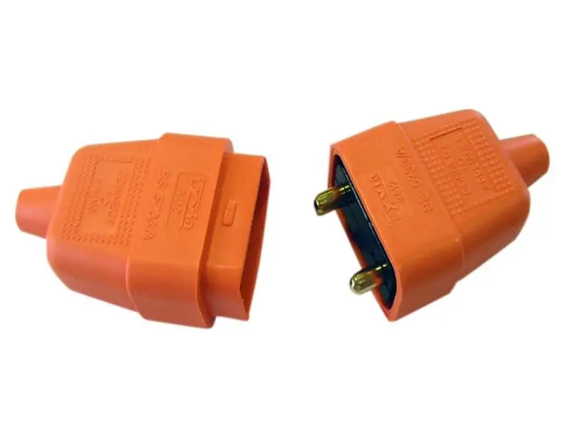 Dencon 2-Pin Rubber Connector Plug, 10A, Orange