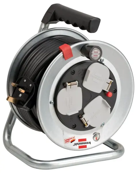 Brennenstuhl Garant Compact 3 Gang Cable Reel 15m Silver