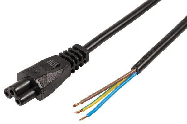 PRO ELEC IEC C5 to Bare Ends Mains Lead, 0.75mm² - 1m