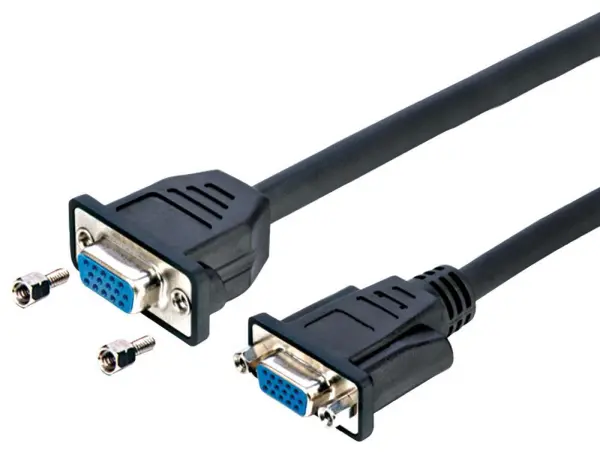 PRO SIGNAL 15-Pin VGA Female to Female Panel Mount Adaptor, 500mm, Black