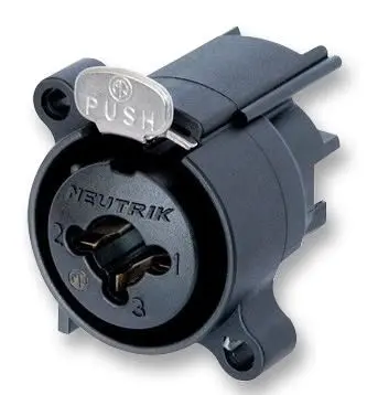 NEUTRIK Combo Socket & Latch, 3 Pole, Horizontal, Gold Plated