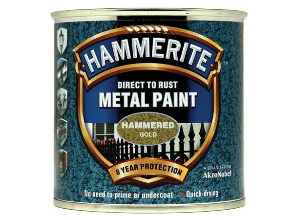 Hammerite Roestwerende Metaalverf, Goud, Hamerslag effect, 250ml