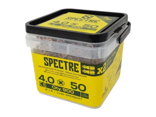 ForgeFix Spectre™ PZ互換木ねじ 4.0×50mm カウンターシンク 900本入り