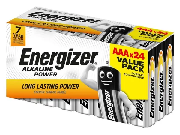 Energizer AAA Alkaline Batteries, Pack of 24