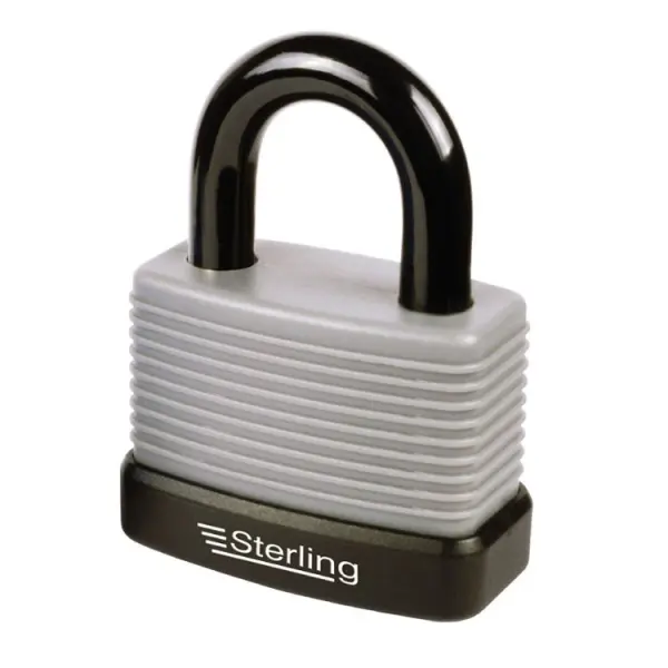Sterling Weatherproof Padlock 57mm, Laminated Steel, 280 g