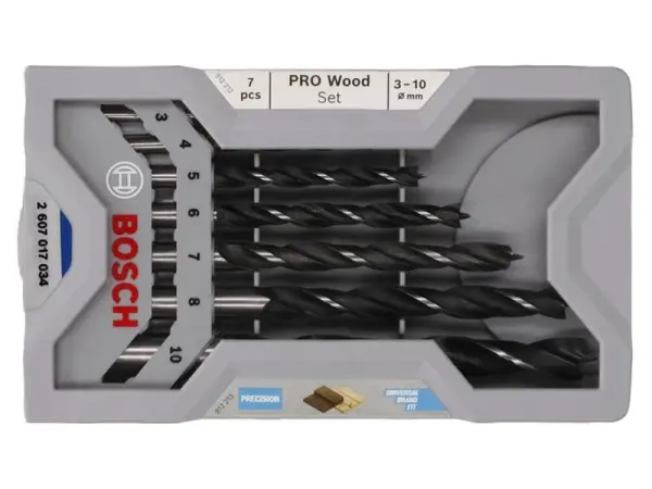Bosch Professional Brad Point Drill Bit Set, 7-Piece, Wood