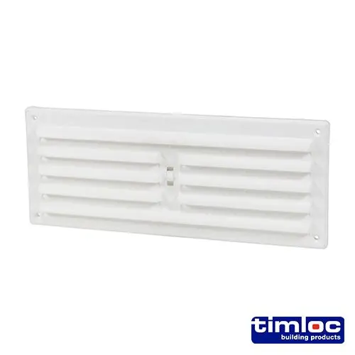Timco Internal Plastic Hit & Miss Louvre Grille Vent, White, 260x104mm
