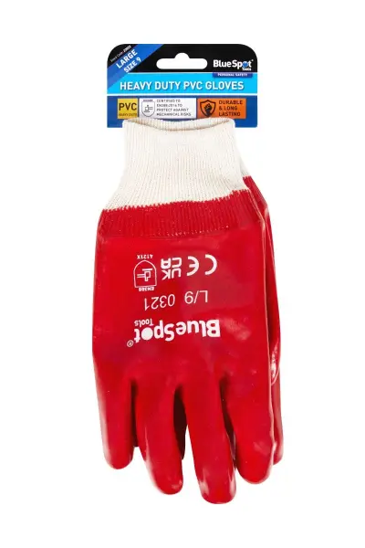 Blue Spot Tools 重型PVC防护手套 大号（EN388:2016认证）