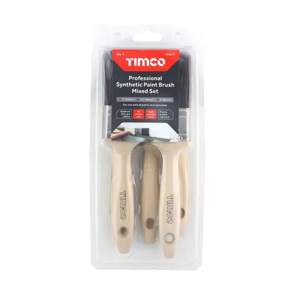 Timco Pro Synthetic Paint Brush - 5 τεμάχια, συνθετικές τρίχες, ατσάλινη γαντζί