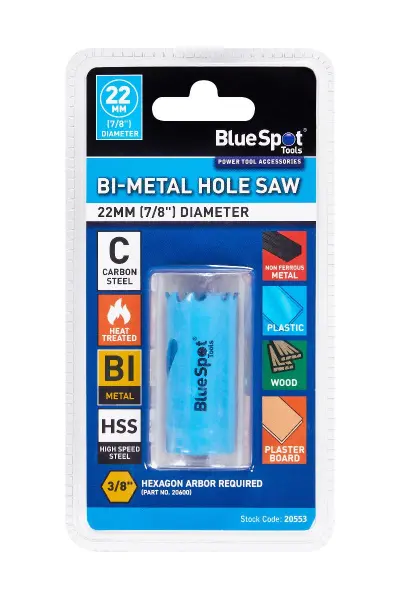 Blue Spot Tools - מסור חור ביו‑מתכת 22 מ״מ