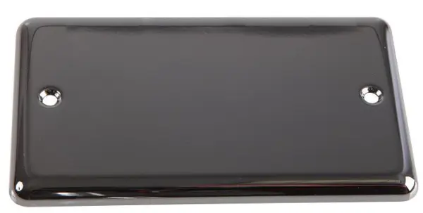 VOLEX ブラックニッケル仕上げ 2連 丸縁ブランキングプレート