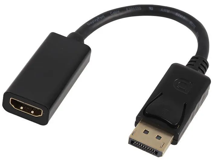 PRO SIGNAL מתאם DisplayPort זכר ל-HDMI נקבה, 200 מ״מ, שחור