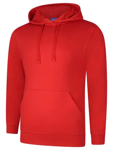 Uneek Unisex Deluxe Hooded Sweatshirt, 60% Cotton, Red, Size M