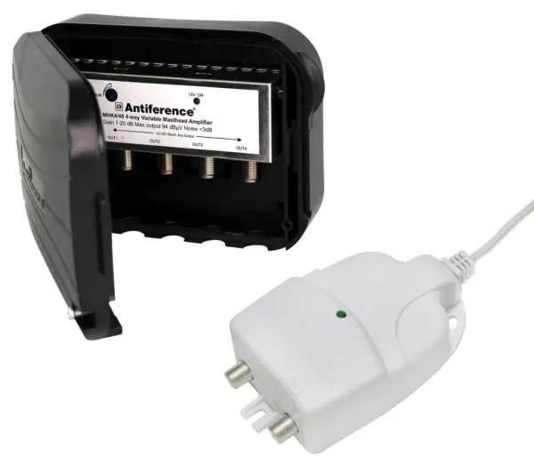 Antiference 75 Series Masthead Versterker Kit, 1 Ingang/4 Uitgangen, 20-25dB W