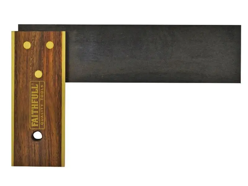 Faithfull Escuadra de Carpintero, Madera Noble y Acero, 150mm