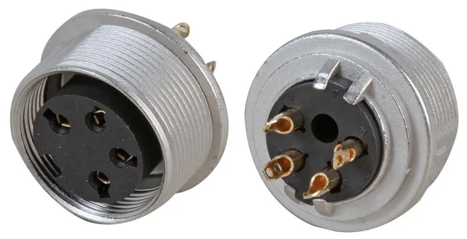 LUMBERG 4-polige DIN paneelconnector, IP40, voor montage op paneel