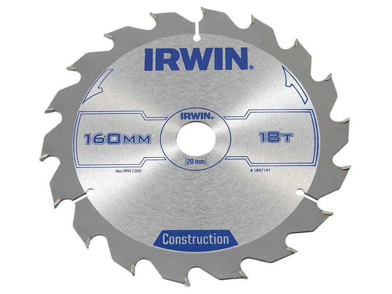 IRWIN® 建築用圓鋸片 160 x 20毫米 x 18齒 ATB