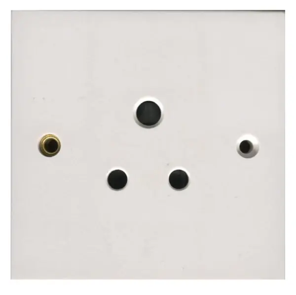 PRO ELEC 1-Gang 5A Unswitched Round Pin Socket, White