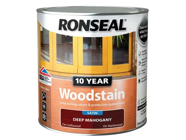 Ronseal 10 Year Woodstain - Deep Mahogany 750ml