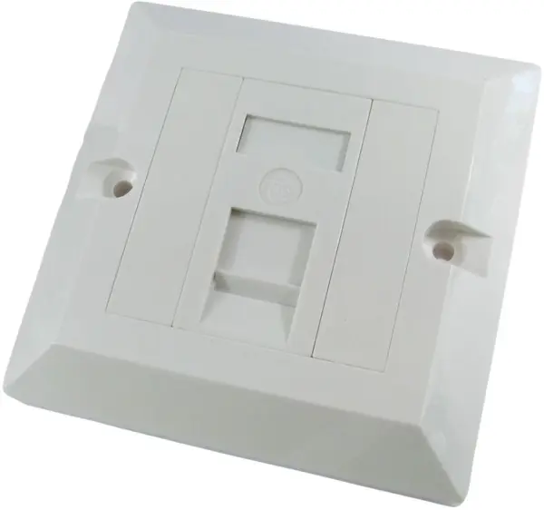 NEWLINK 1-Gang 単口 RJ45 Cat5e フェースプレート 白色