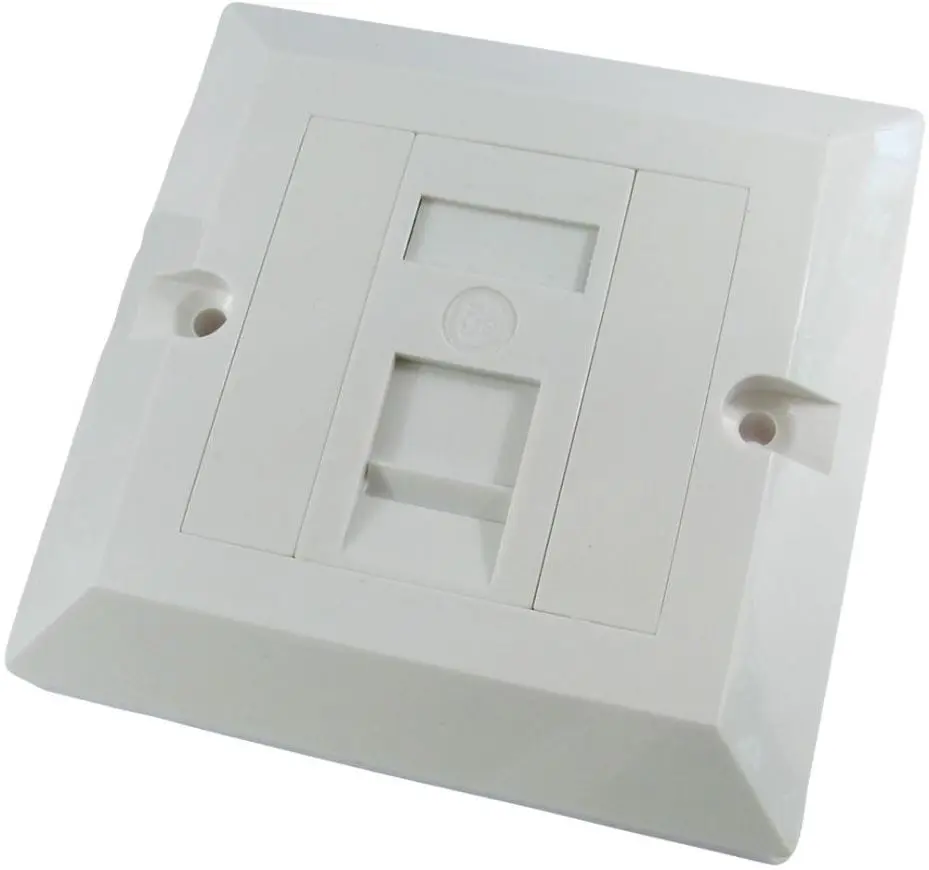 NEWLINK Placa de Saída RJ45 Cat5e Simples, 1-Canal, Branco