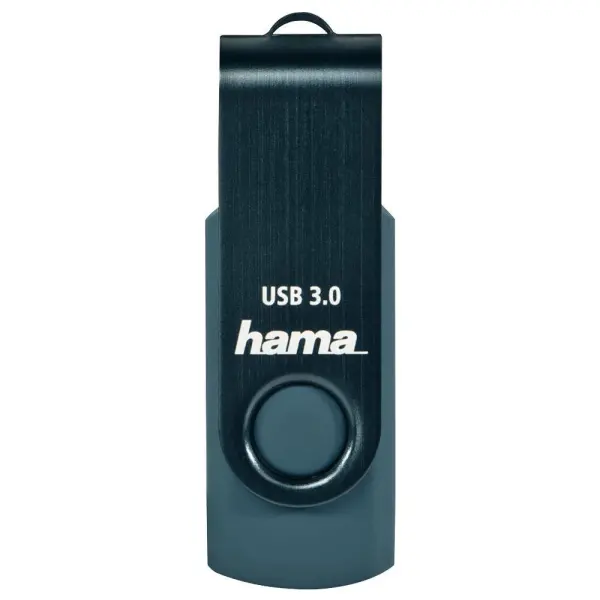 Hama 128GB Rotate USB 3.0 Flash Drive - Petrol Blue, 70MB/s
