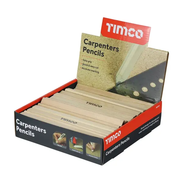 Timco Carpenters Pencils Display Box, 72-Piece Set
