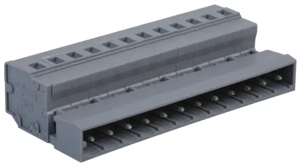 WAGO Pluggable Terminal Connector 12-Way, 5mm Pitch, Grey