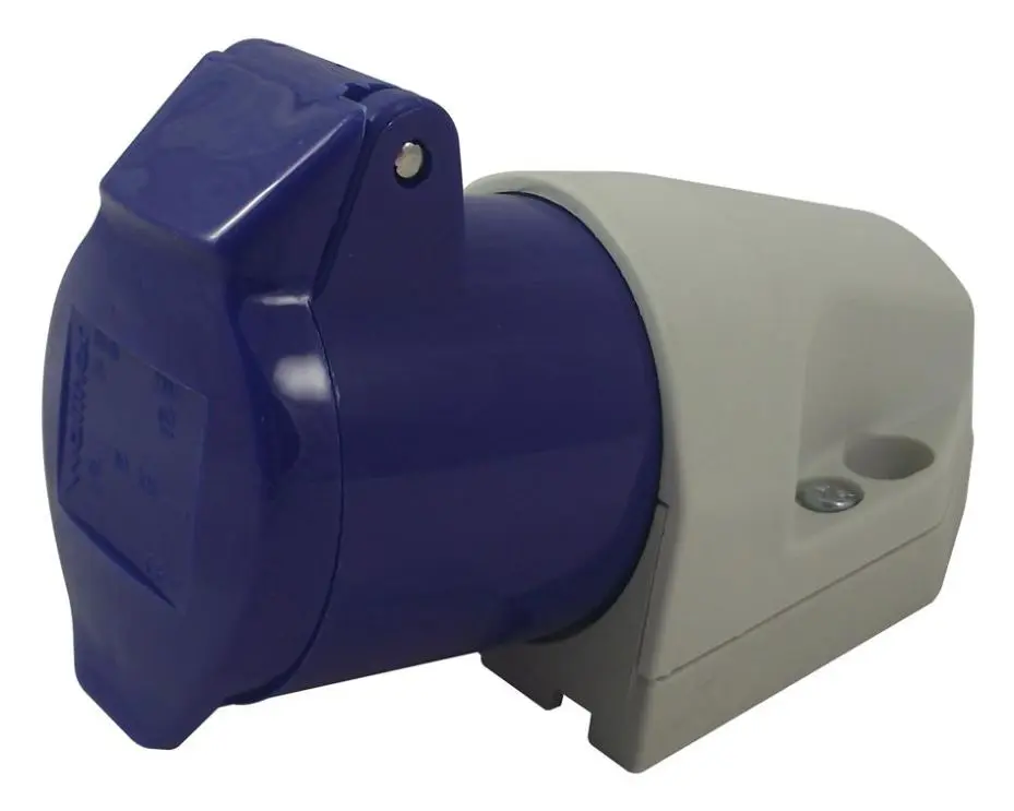 WALTHER Povrchová CEE zásuvka 16A 230V, 2P+E, modrá, IP44