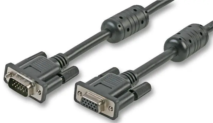 Pro Signal SVGA HD15 Male to Female Monitor Lead, 2m Black
