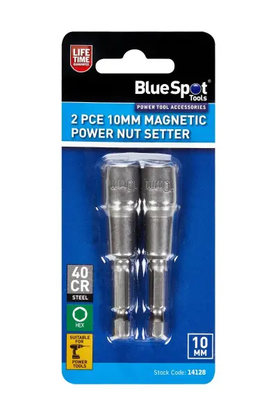 Blue Spot Tools 10mm磁性电动螺母套筒 2件套