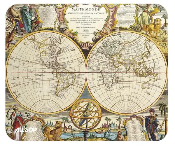 ALLSOP Námořnická podložka pod myš s dvojitým glóbusem