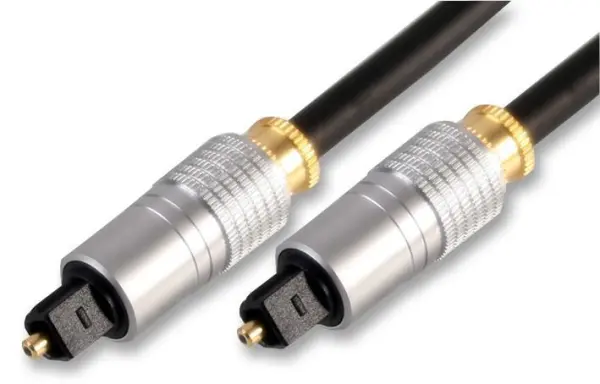 Pro Signal כבל אודיו אופטי TOSLink, 1 מטר, שחור, מעטפת מתכת