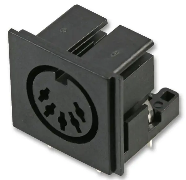 Pro Signal שקע DIN מוחצן ל-PCB, 5 פינים, מגעי כסף