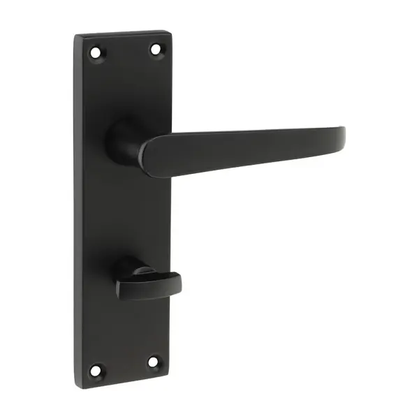 Timco Victorian Straight Bathroom Handles, Matt Black, 2 Pieces