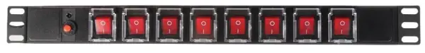 PULSE 8-Way IEC C13 스위치 패널 PDU, 19인치 랙 마운트