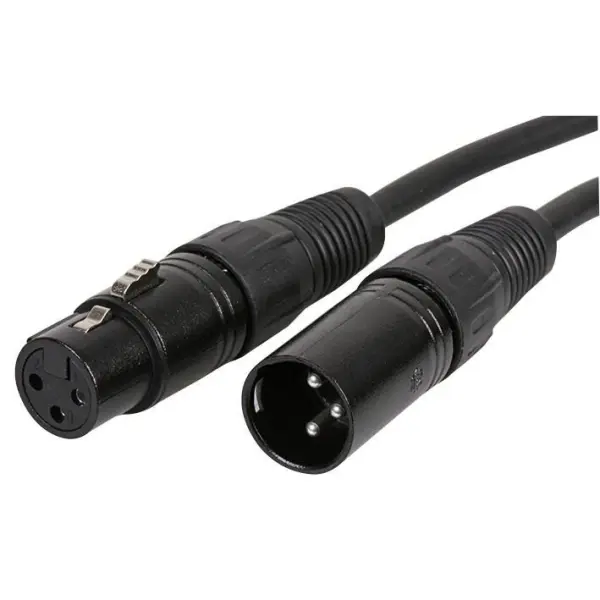 3 Pin XLR Microphone Lead, 50m, Black Connectors, PULSE