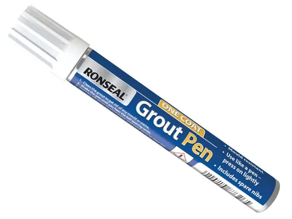 Ronseal One Coat Grout Pen - Brilliant White, 7ml