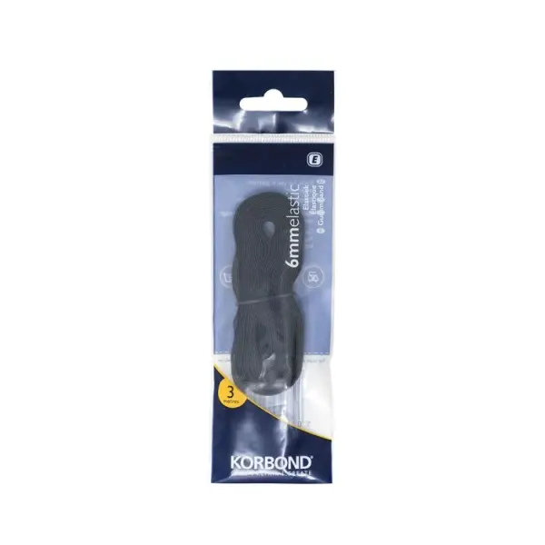 Korbond Elastic 6mm x 3m, Black