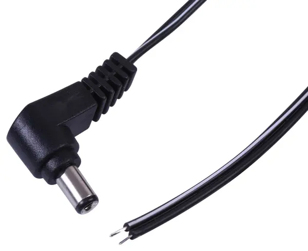 PRO ELEC DC Power Extension Lead, Right Angled Plug to Bare Ends - 2.5x5.5mm 3m